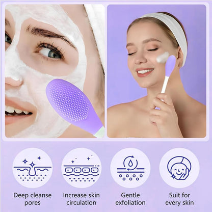2 Pcs Silicone Face Brush,Soft Facial Cleansing Brush,Silicone Face Scrubber For