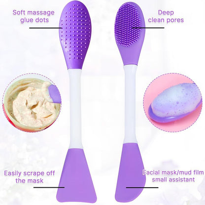 2 Pcs Silicone Face Brush,Soft Facial Cleansing Brush,Silicone Face Scrubber For